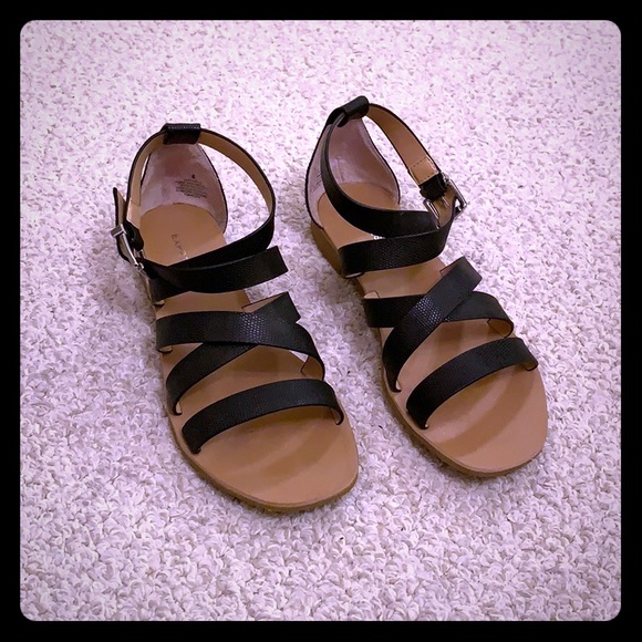 Black Gladiator Sandals by Express - Picture 1 of 6